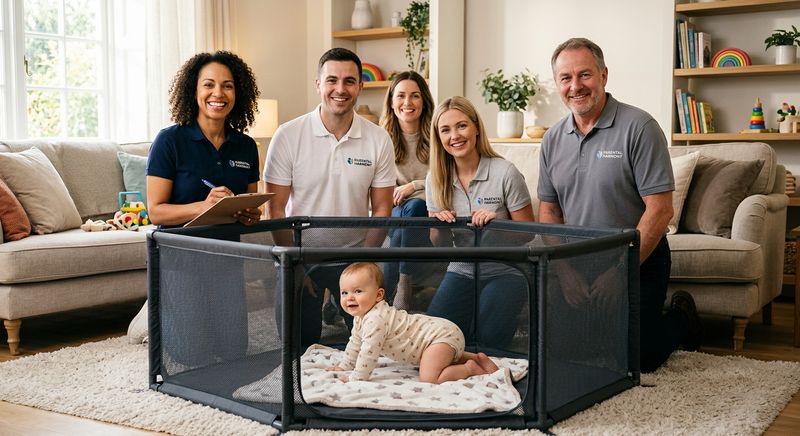 ICAREWAY family-run team play yard in a warm home setting